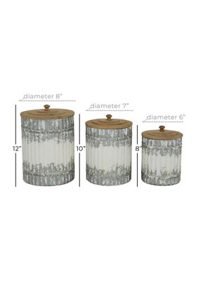 Farmhouse Metal Decorative Jars - Set of 3