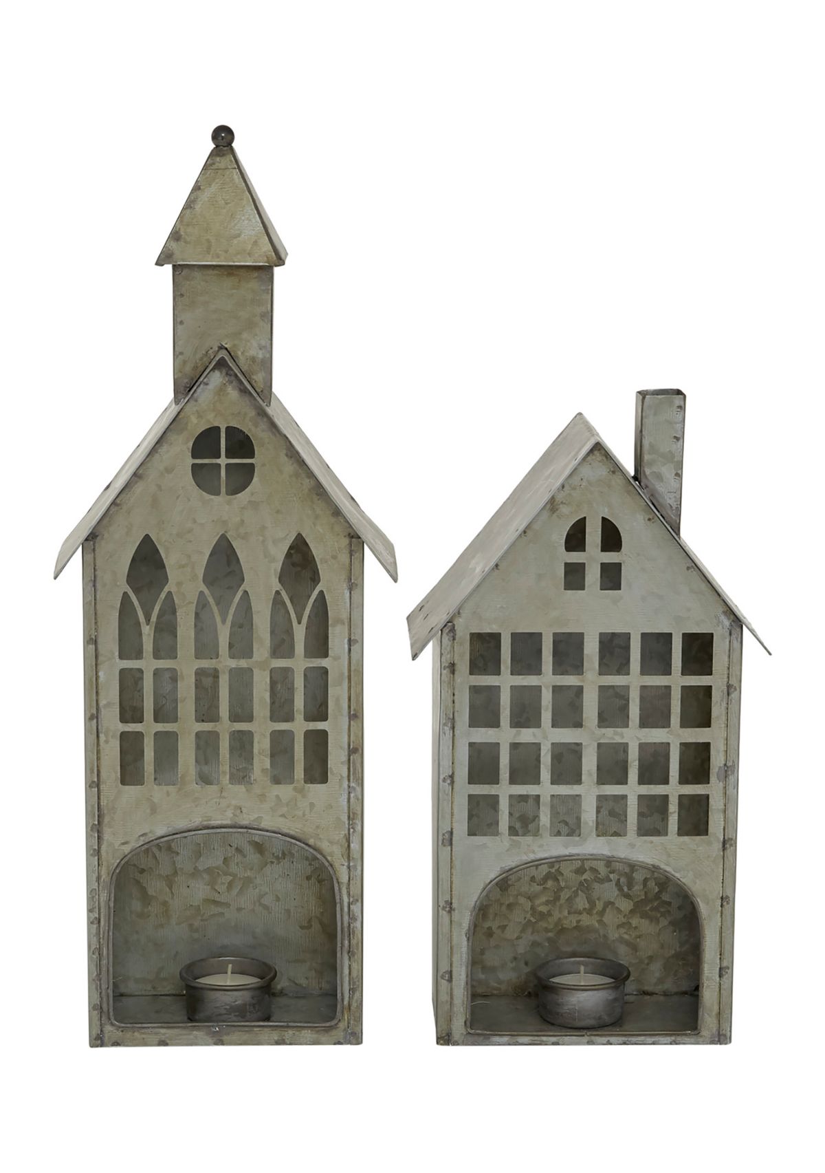 Farmhouse Metal Candle Holder - Set of 2