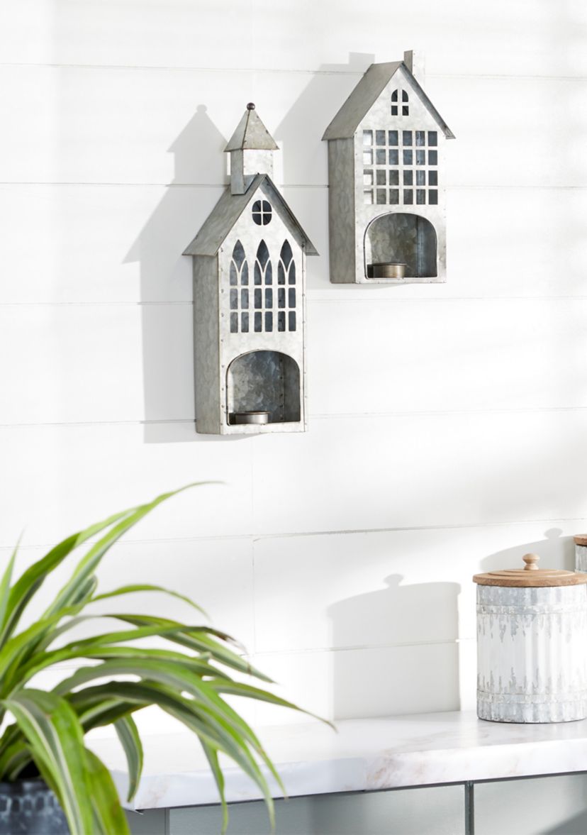 Farmhouse Metal Candle Holder - Set of 2