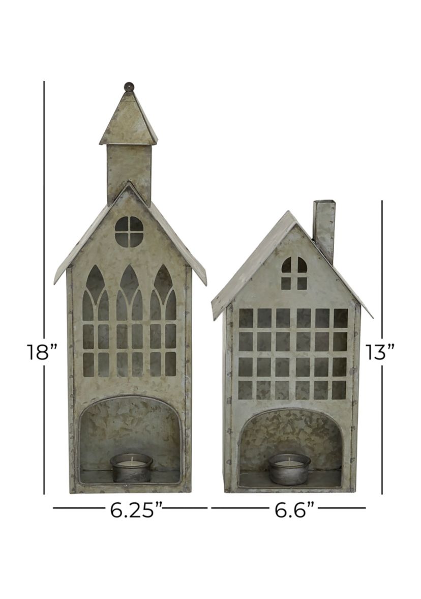 Farmhouse Metal Candle Holder - Set of 2