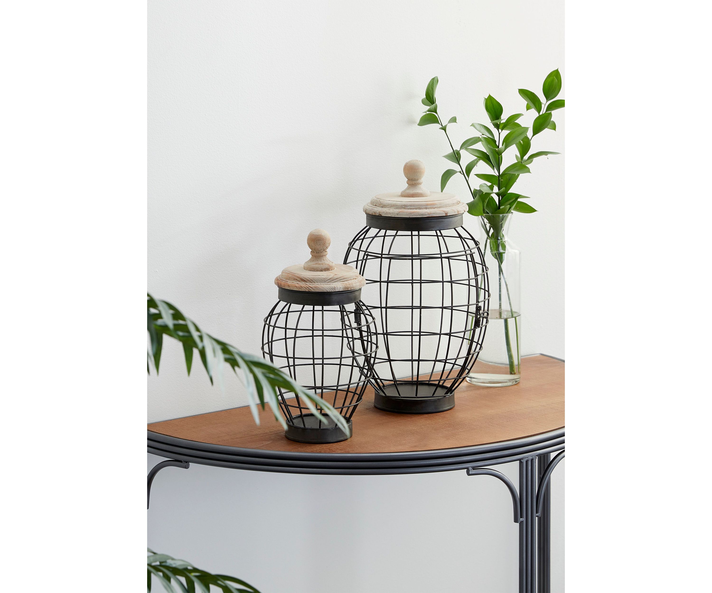 Farmhouse Metal Decorative Jars - Set of 2