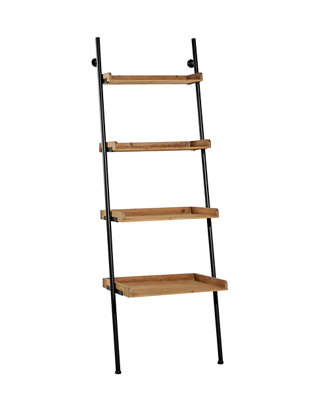 Metal Ladder Shelf, Tall Black Ladder Bookcase