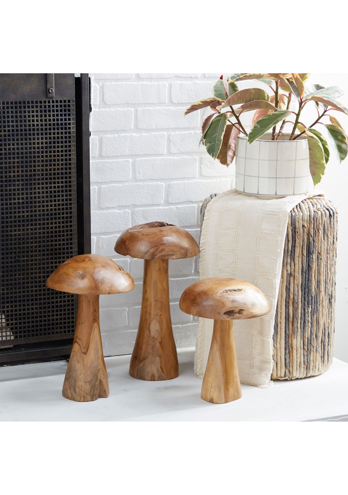 Contemporary Teak Wood Sculpture - Set of 3