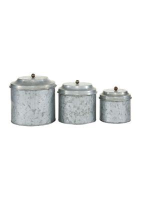 Farmhouse Metal Decorative Jars - Set of 3