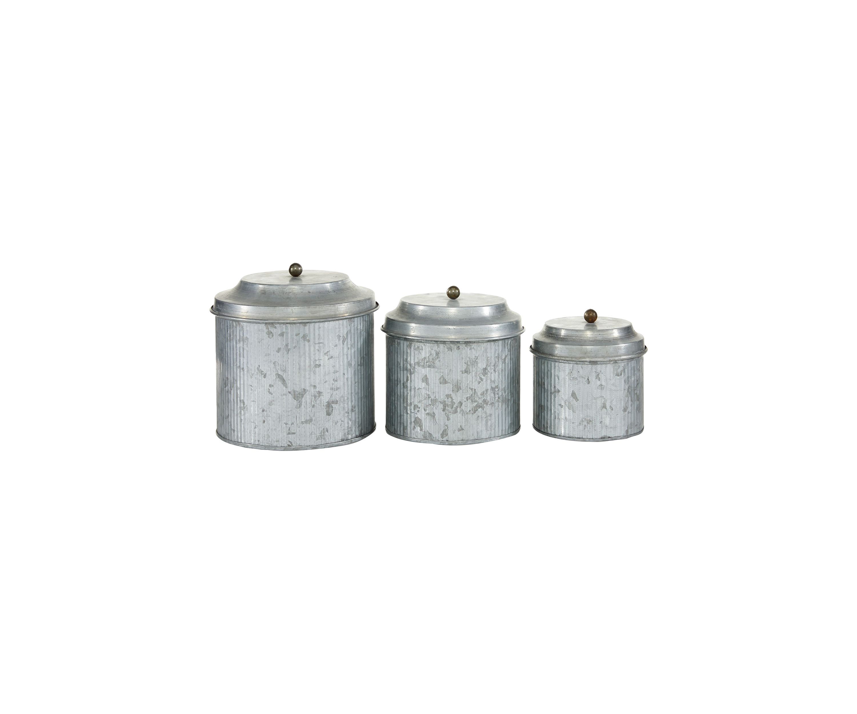 Farmhouse Metal Decorative Jars - Set of 3