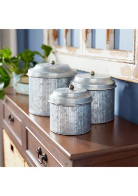 Farmhouse Metal Decorative Jars - Set of 3