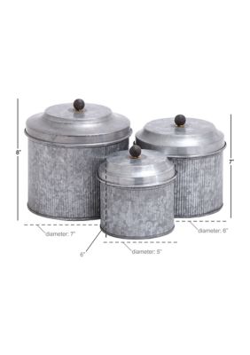 Farmhouse Metal Decorative Jars - Set of 3