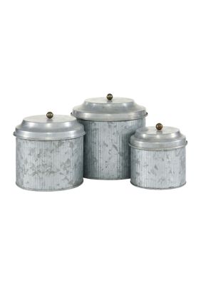 Farmhouse Metal Decorative Jars - Set of 3