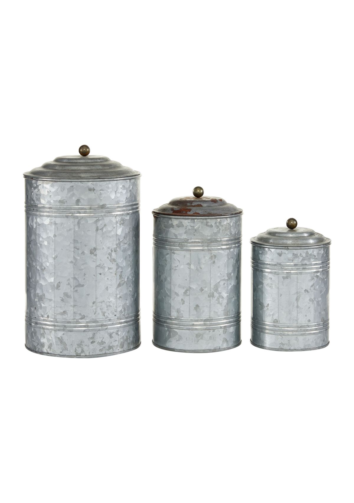 Farmhouse Metal Decorative Jars - Set of 3