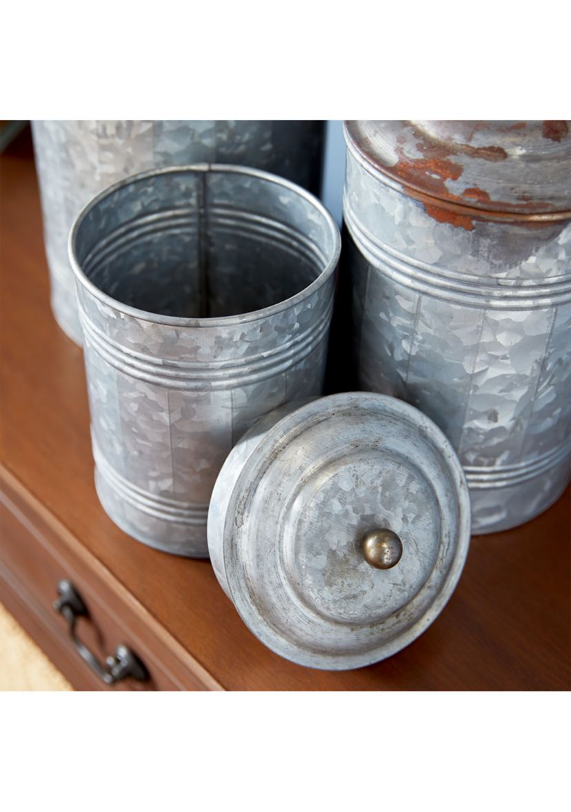 Farmhouse Metal Decorative Jars - Set of 3