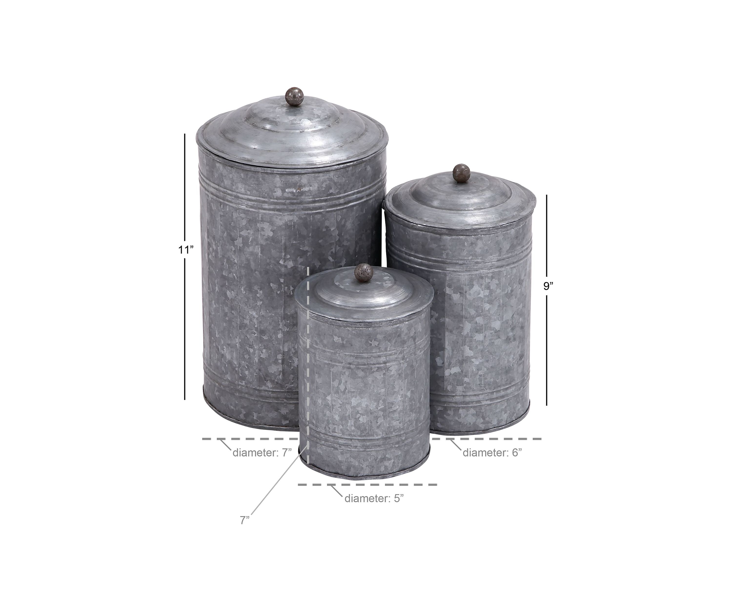 Farmhouse Metal Decorative Jars - Set of 3