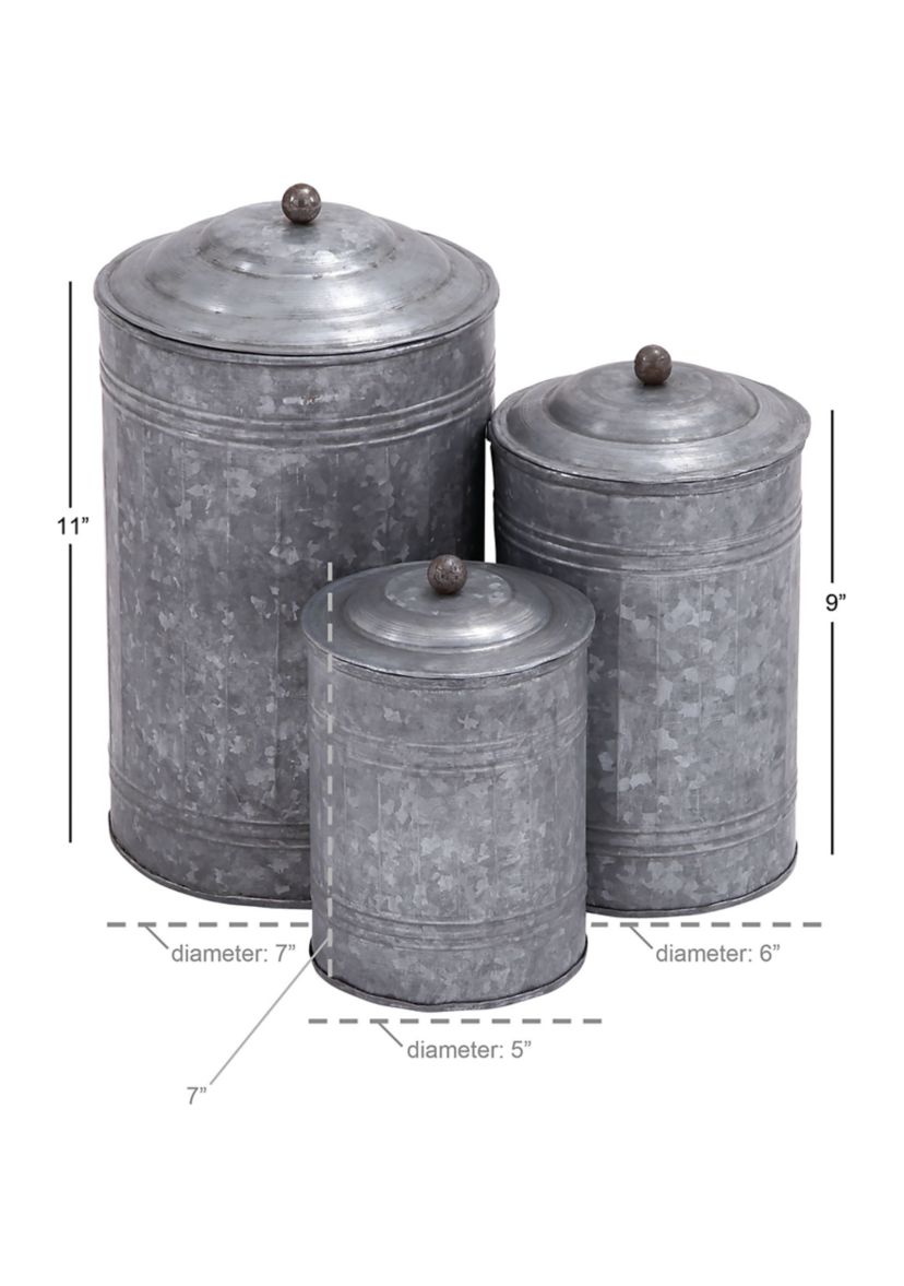 Farmhouse Metal Decorative Jars - Set of 3