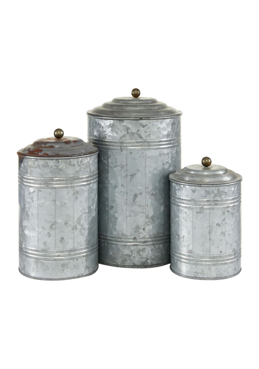 Farmhouse Metal Decorative Jars - Set of 3