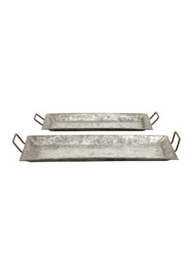 Farmhouse Metal Tray - Set of 2