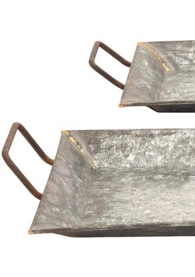 Farmhouse Metal Tray - Set of 2