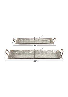 Farmhouse Metal Tray - Set of 2