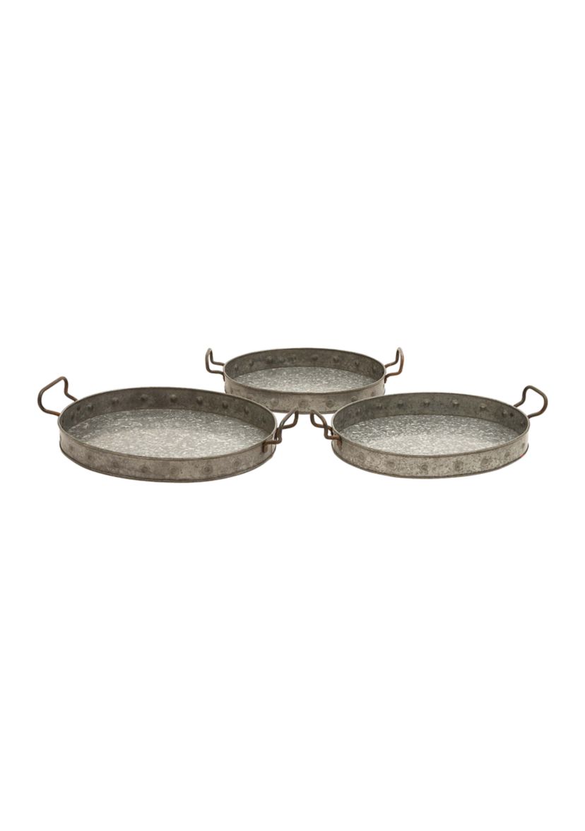 Farmhouse Metal Tray - Set of 3