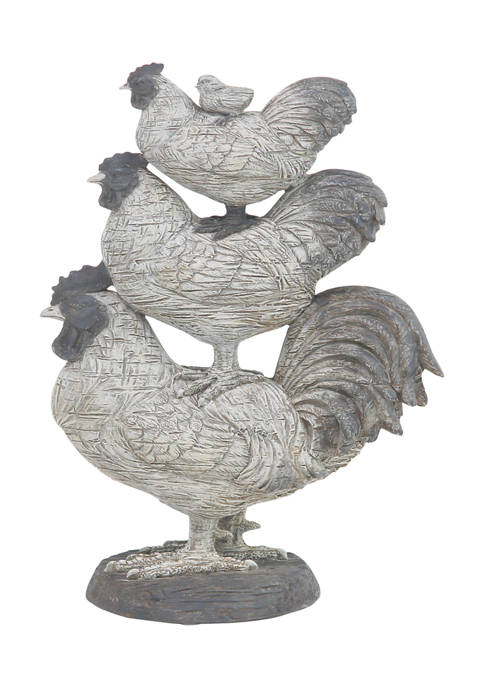 Monroe Lane Polystone Farmhouse Rooster Sculpture