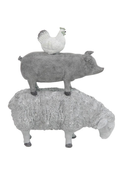 Polystone Stacking Animals Sculpture