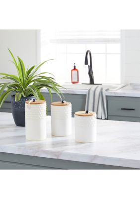 Modern Farmhouse Ceramic Decorative Jars - Set of 3