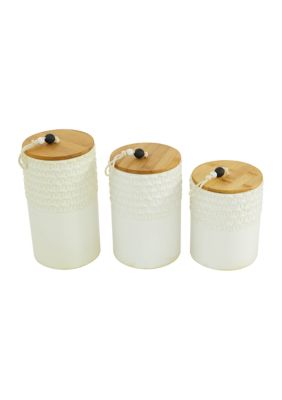 Modern Farmhouse Ceramic Decorative Jars - Set of 3