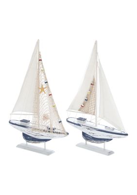 Coastal Wood Sculpture - Set of 2