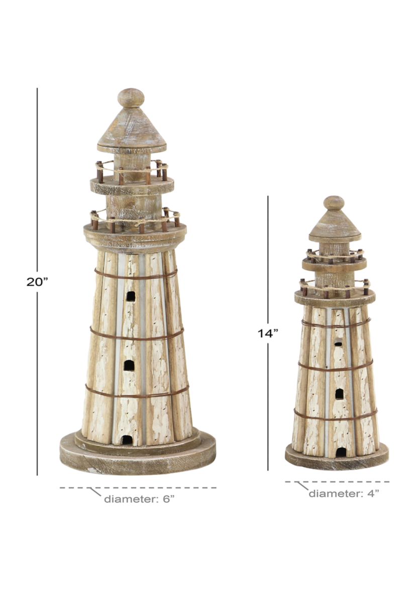 Coastal Wood Sculpture - Set of 2