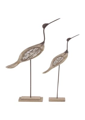 Coastal Wood Sculpture - Set of 2