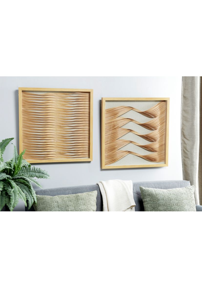 Coastal Wooden Shadow Box - Set of 2