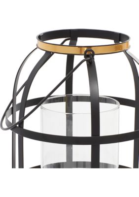 Industrial Metal Candle Lantern - Set of 2