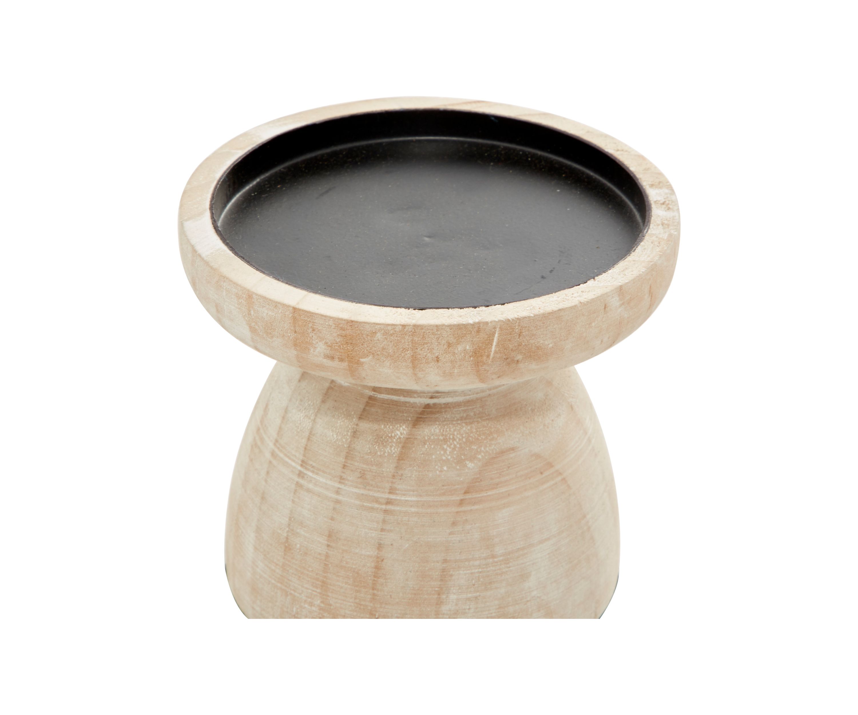 Coastal Wood Candle Holder - Set of 3