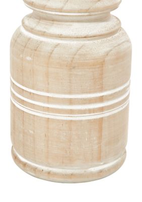 Coastal Wood Candle Holder - Set of 3