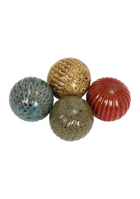 Traditional Ceramic Orbs & Vase Filler - Set of 4