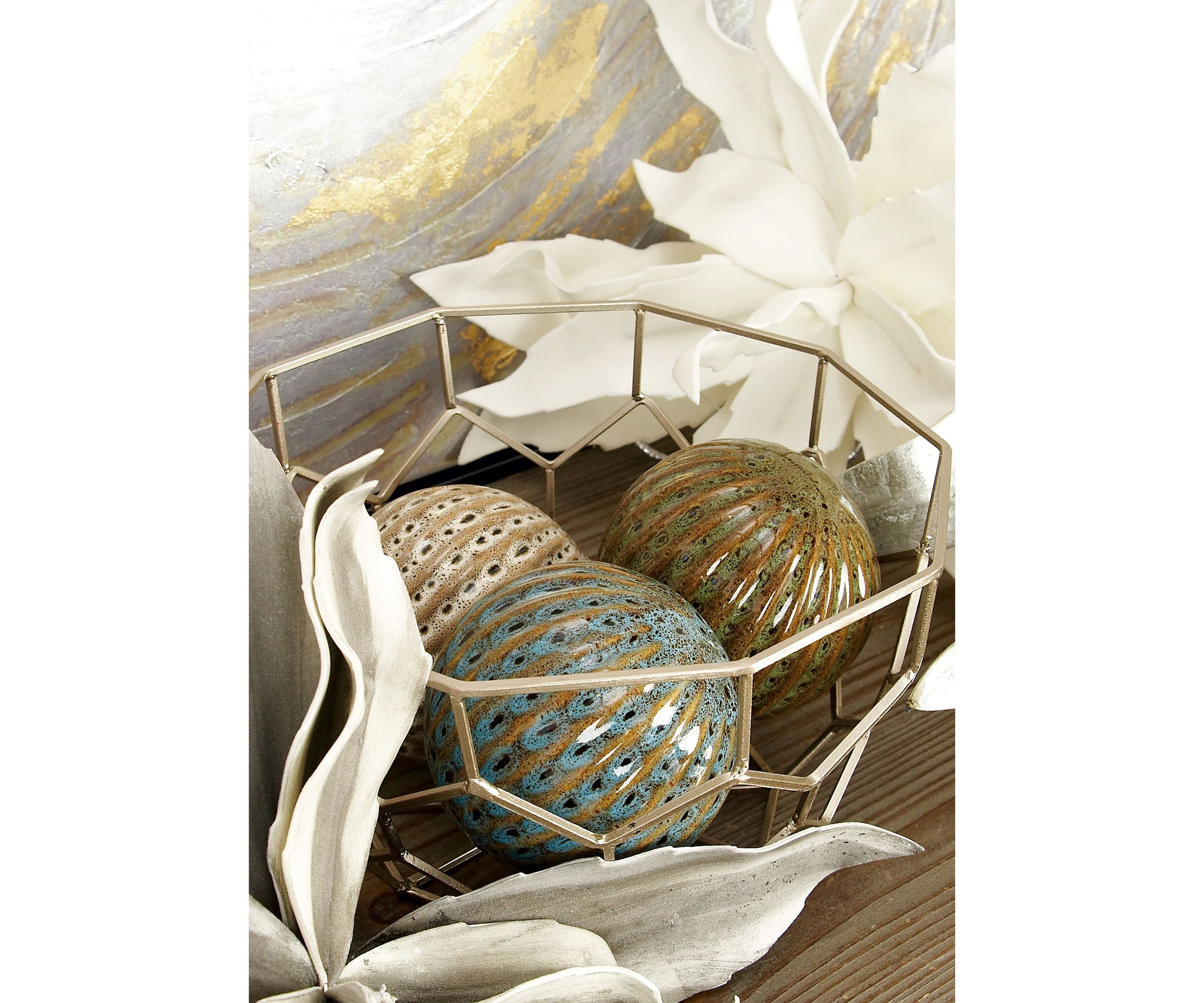 Traditional Ceramic Orbs & Vase Filler - Set of 4