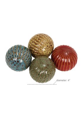 Traditional Ceramic Orbs & Vase Filler - Set of 4