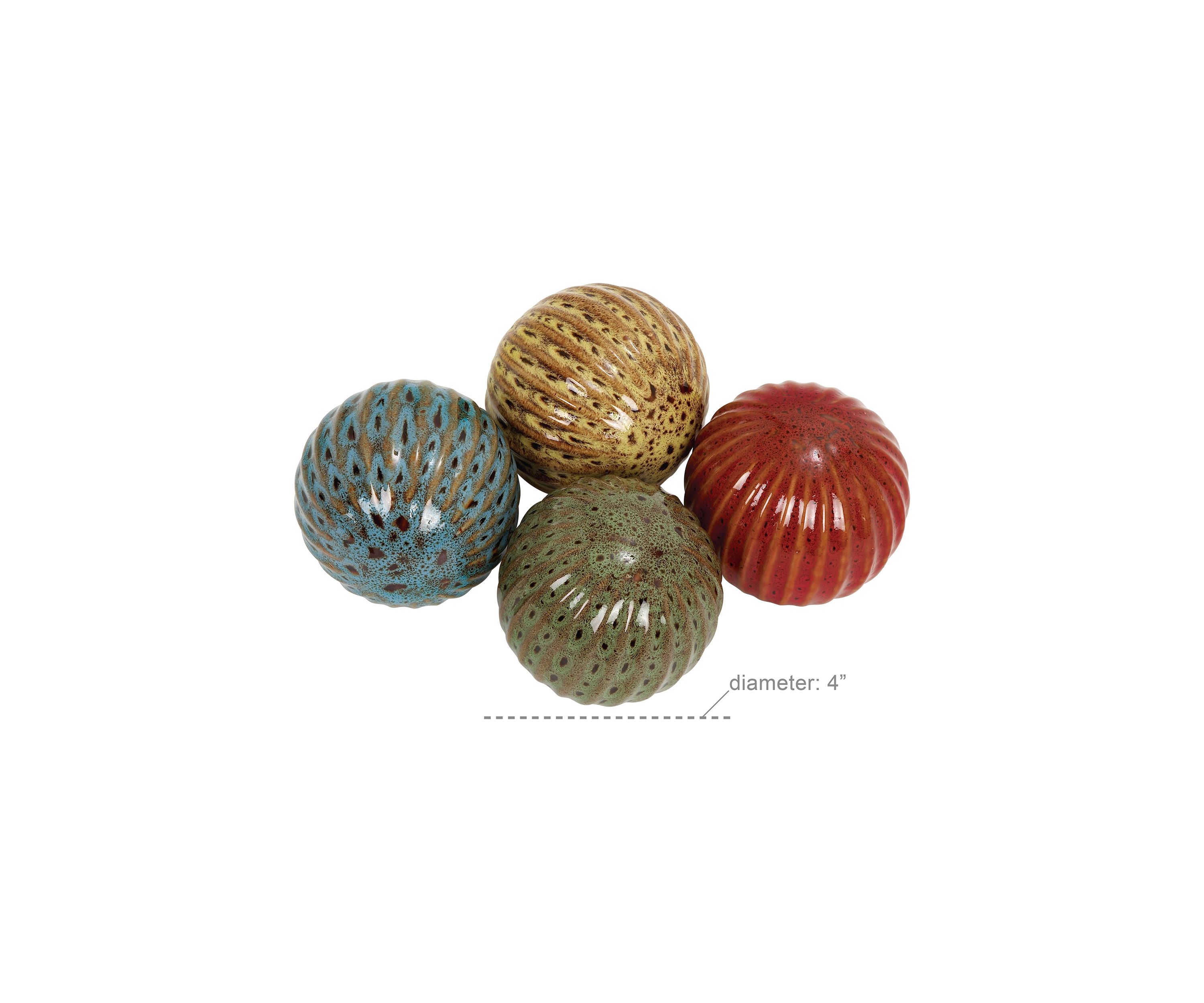 Traditional Ceramic Orbs & Vase Filler - Set of 4