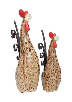 Farmhouse Ceramic Garden Sculpture - Set of 2