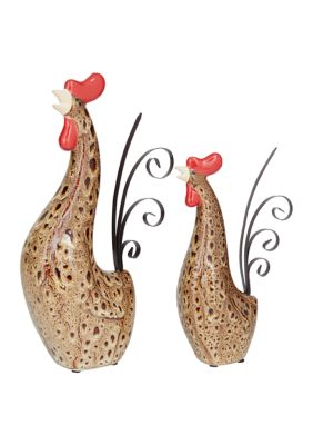 Farmhouse Ceramic Garden Sculpture - Set of 2