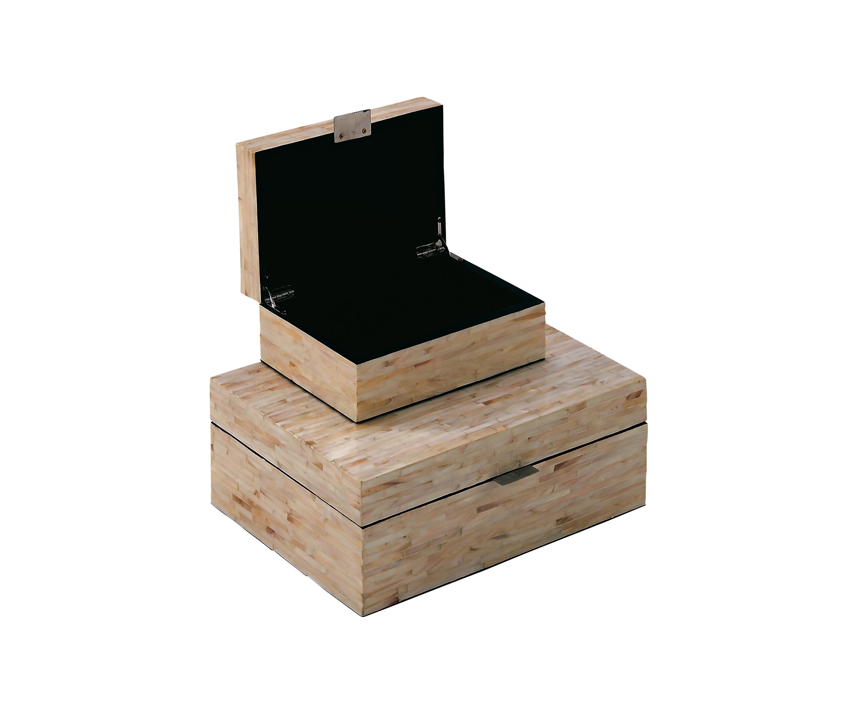 Coastal Mother of Pearl Shell Box - Set of 2
