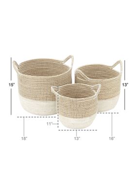 Contemporary Seagrass Storage Basket - Set of 3