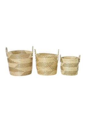 Modern Seagrass Storage Basket - Set of 3