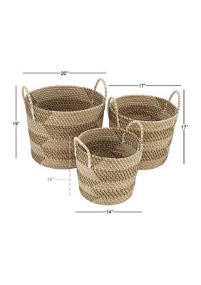 Modern Seagrass Storage Basket - Set of 3