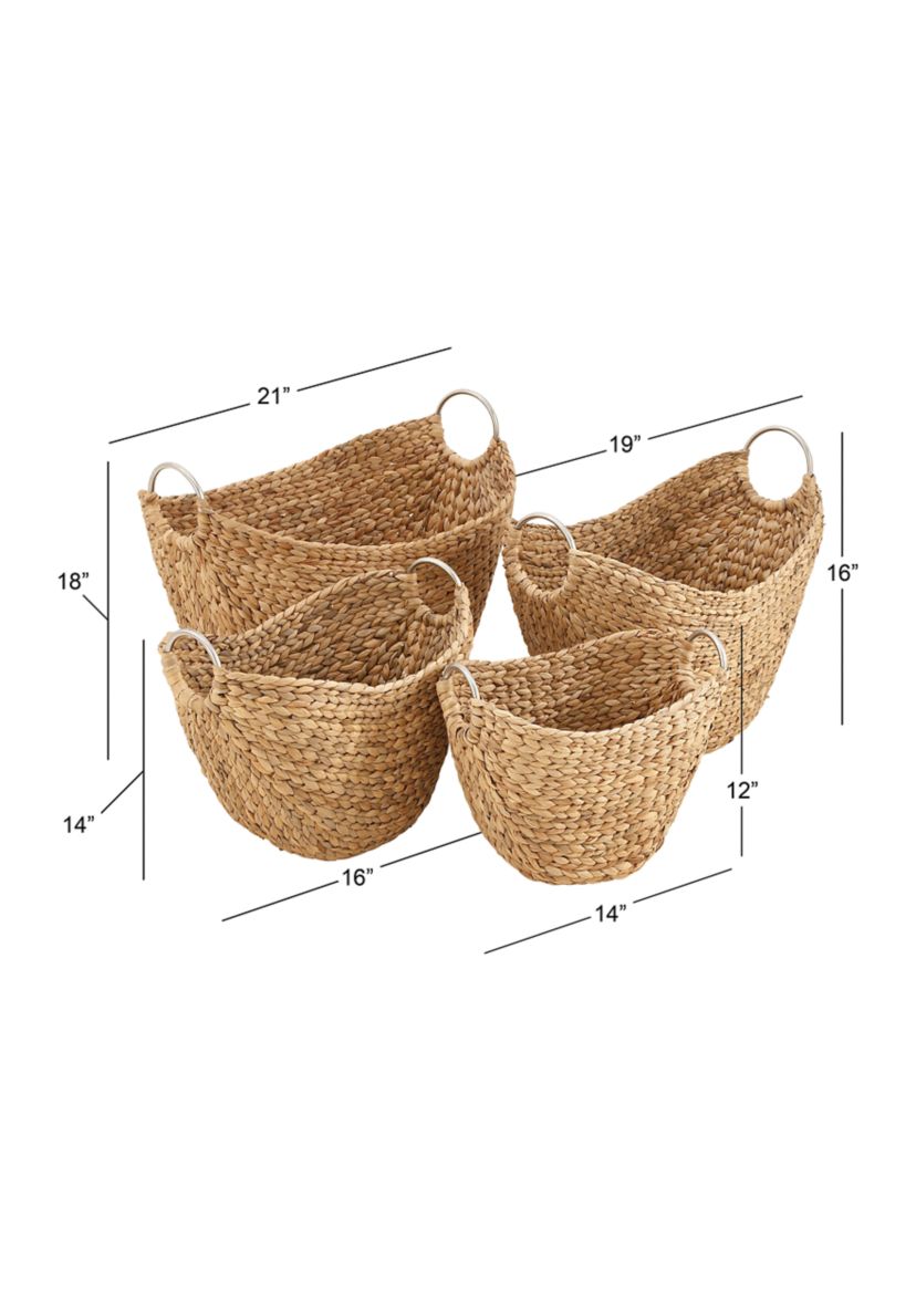 Contemporary Seagrass Storage Basket - Set of 4