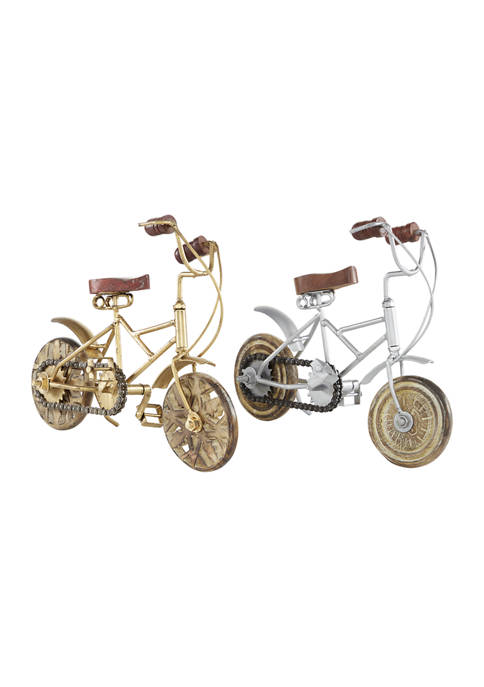 Set of 2 Metal Vintage Bicycle Sculptures