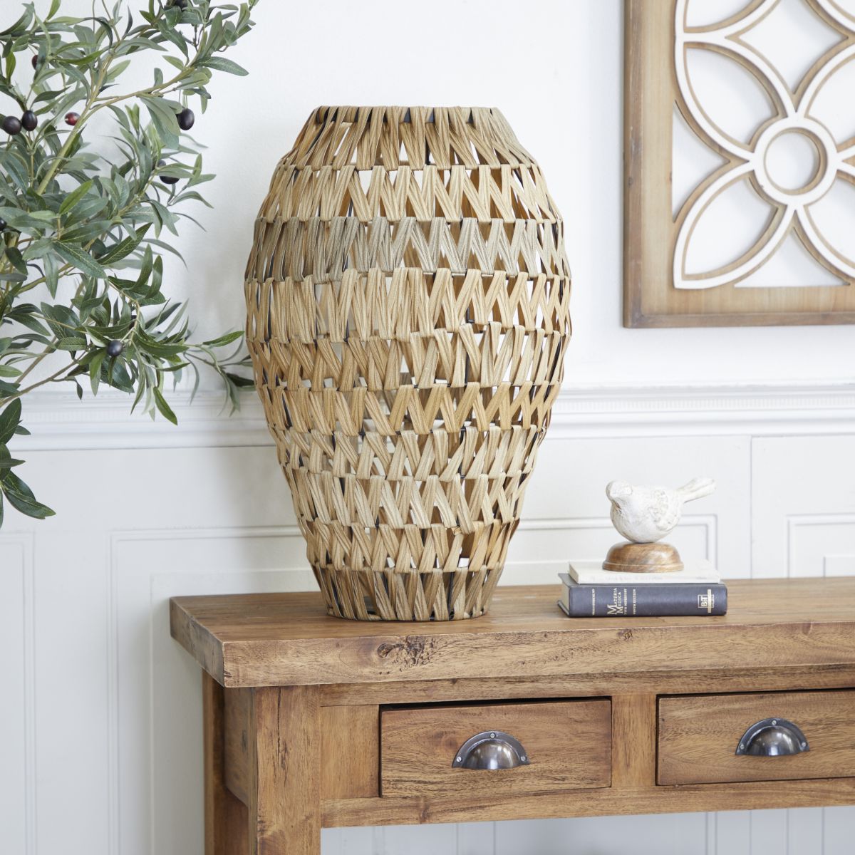 Bohemian Plastic Rattan Vase