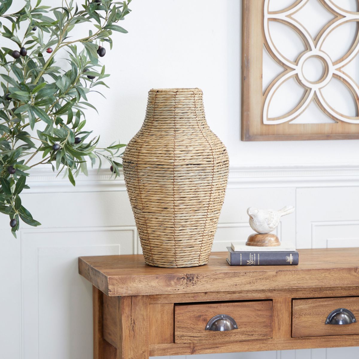 Coastal Faux Seagrass Vase