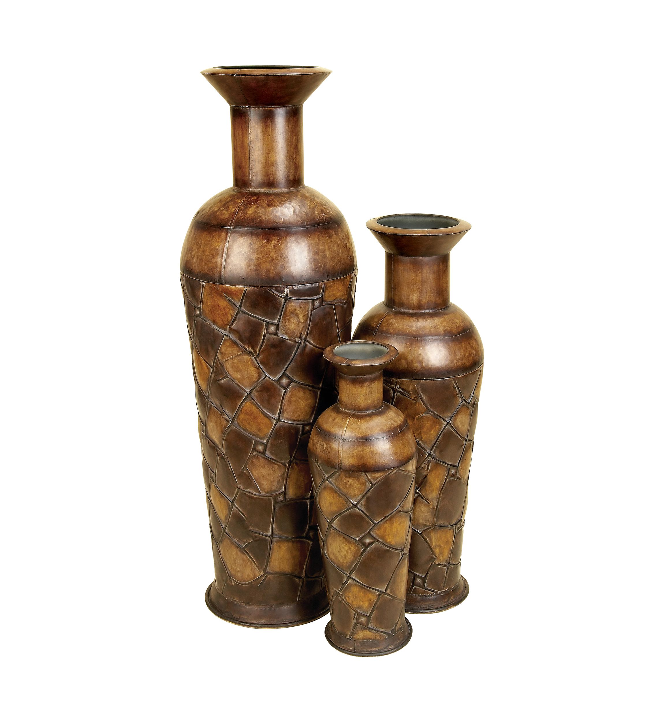 Rustic Metal Vase - Set of 3