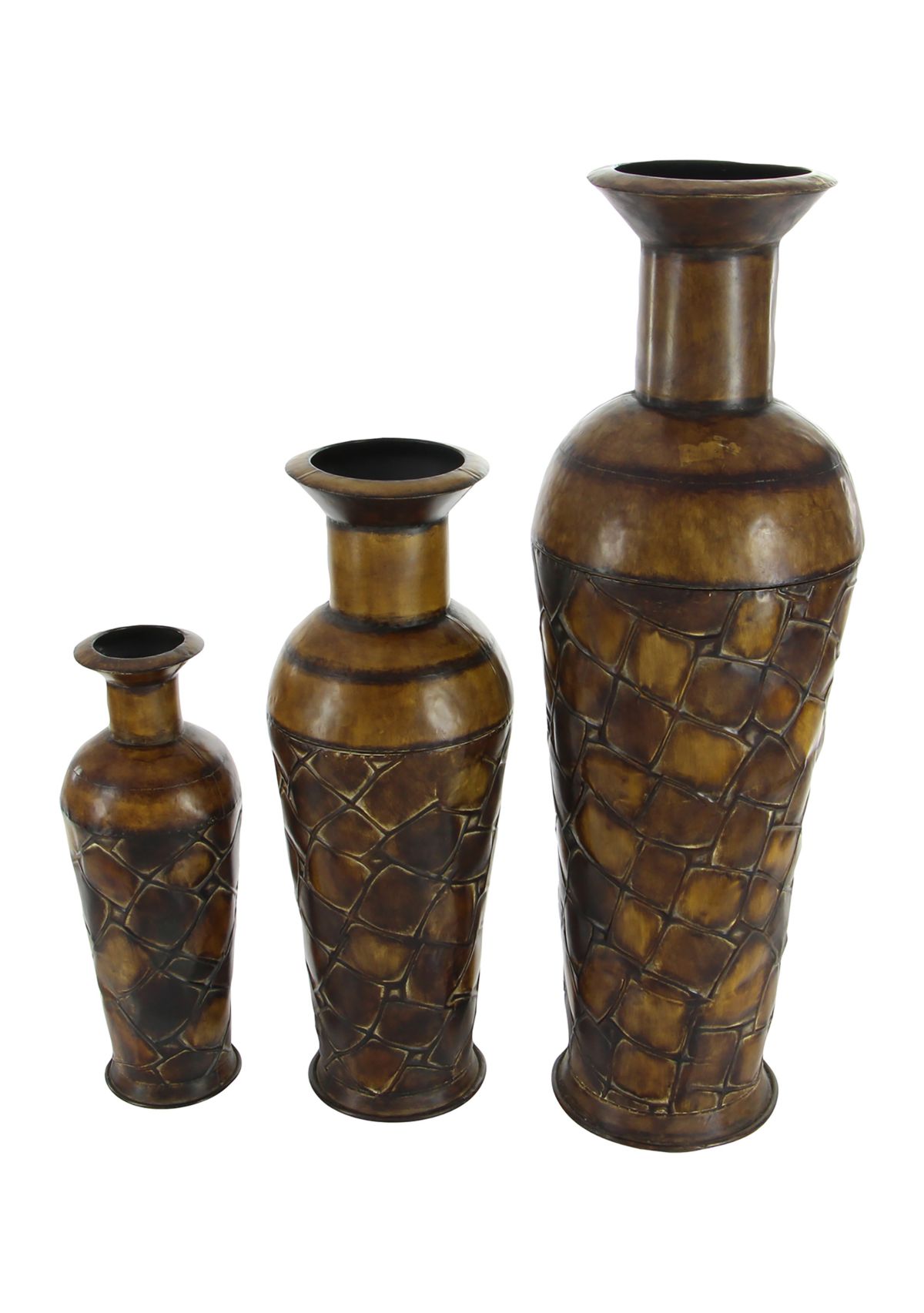 Rustic Metal Vase - Set of 3