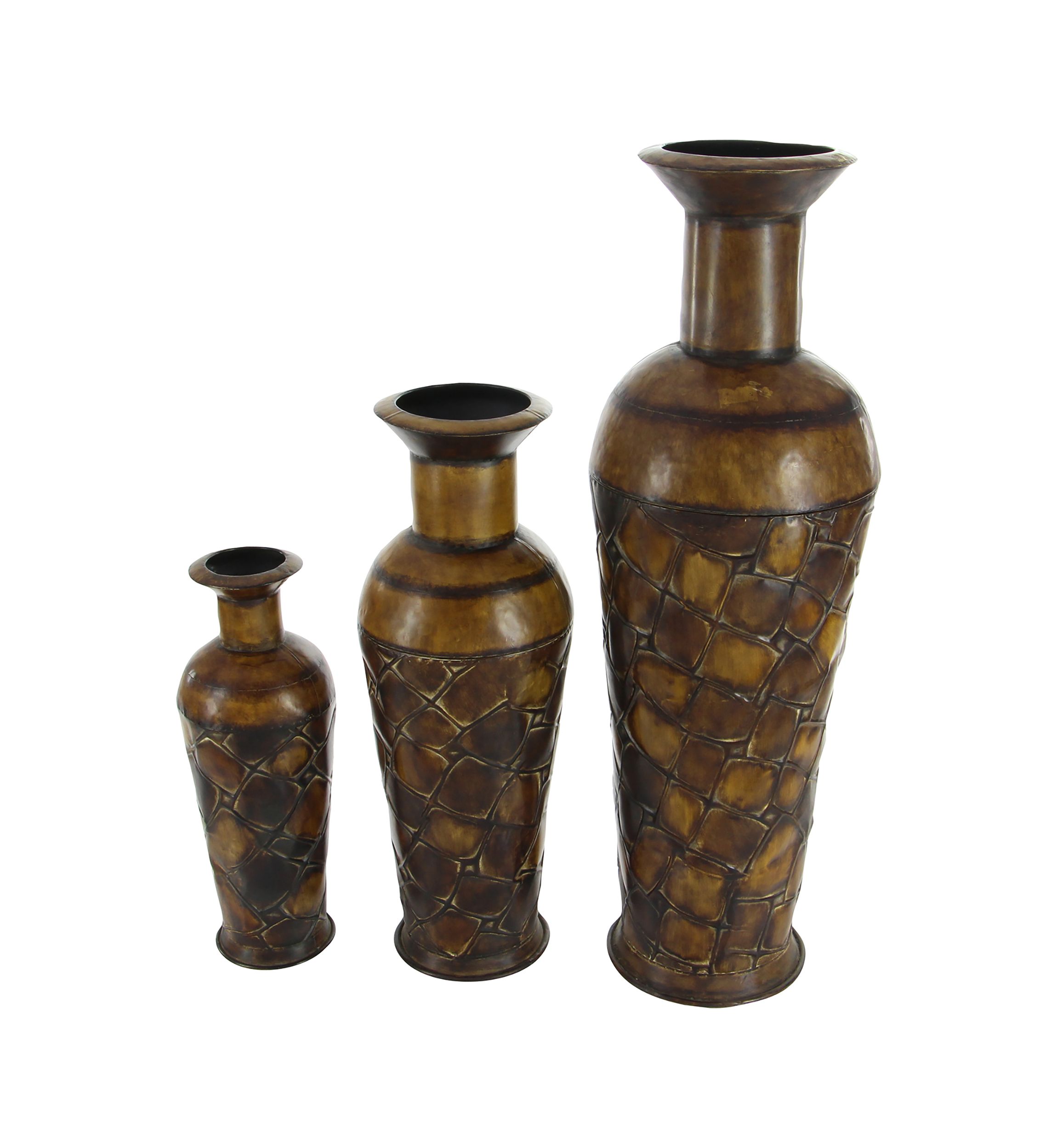 Rustic Metal Vase - Set of 3