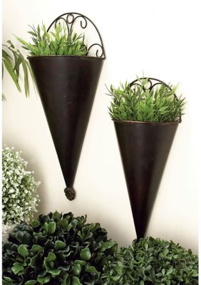 Rustic Metal Wall Planter - Set of 2